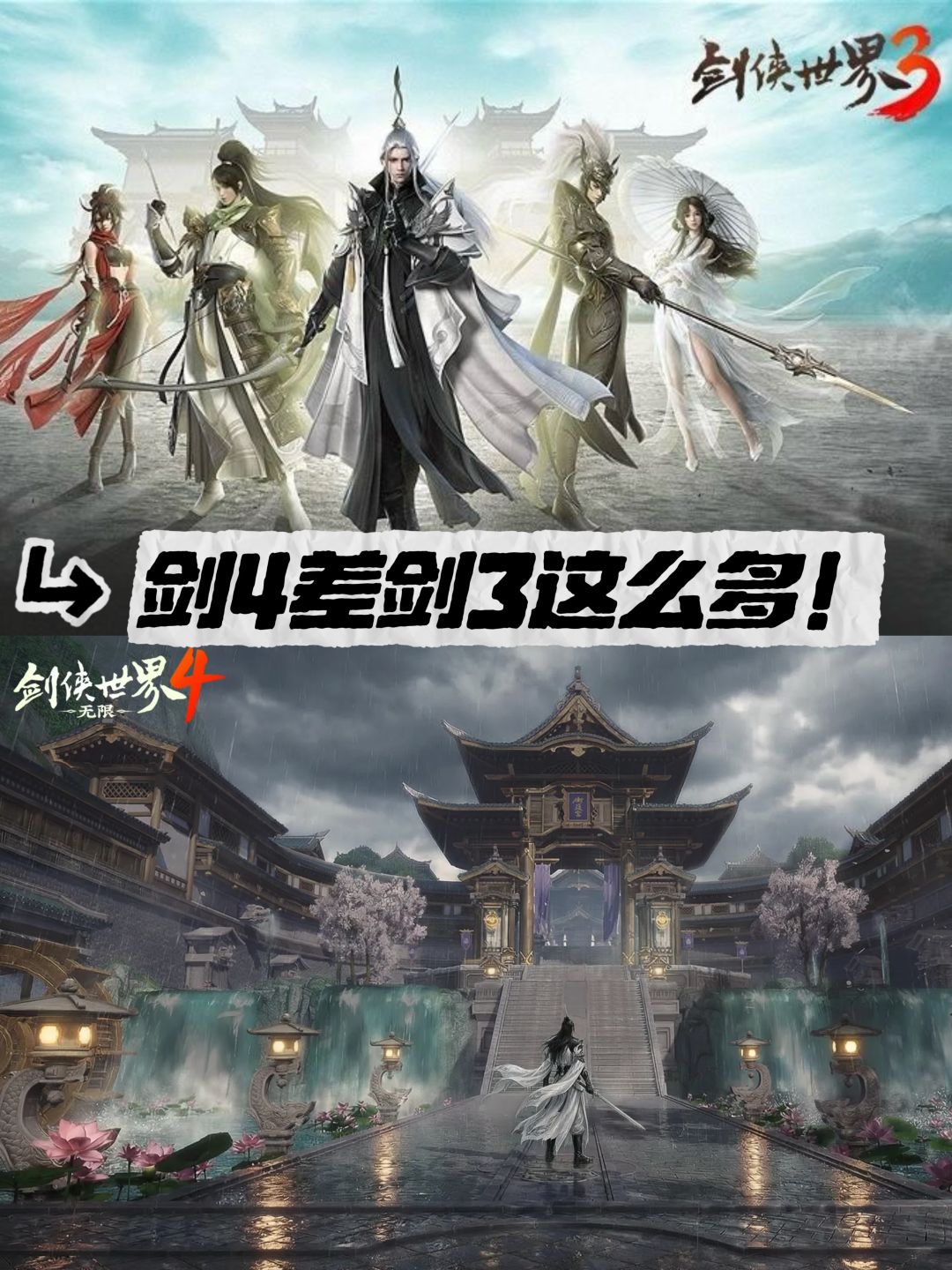 剑侠4竟然差剑侠3这么多!首周就差了七倍 1