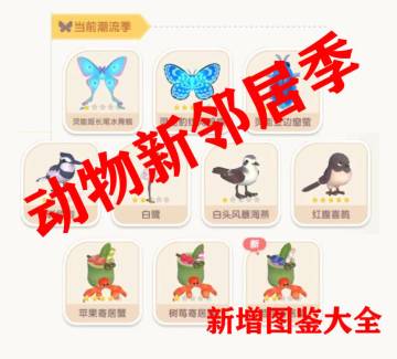 动物新邻居季图鉴攻略大全
