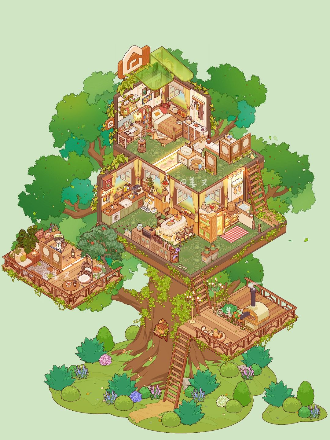 🌲绿野树屋|田园风情🍄✨ 1