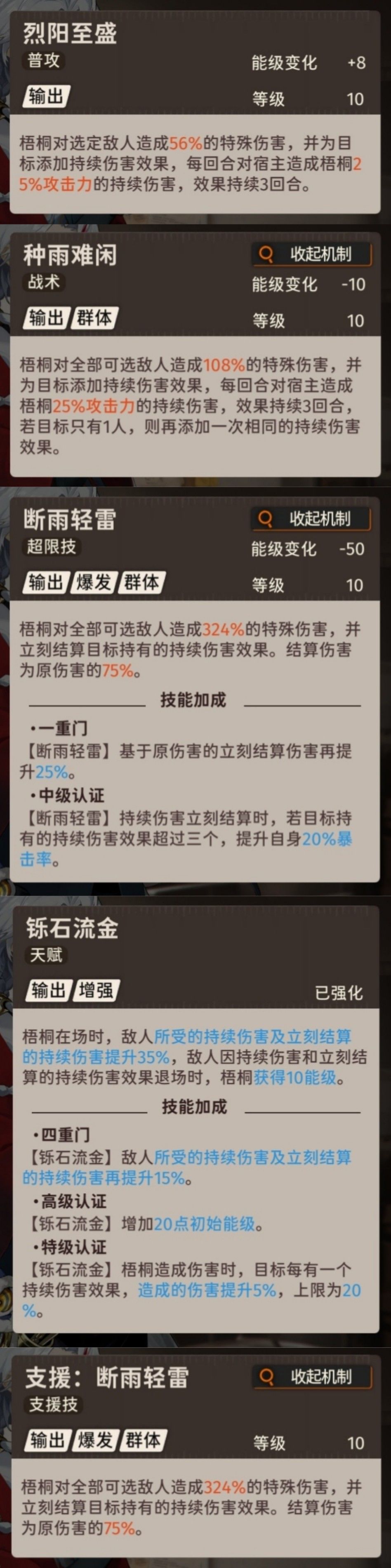 梧桐技能门阶一览 2