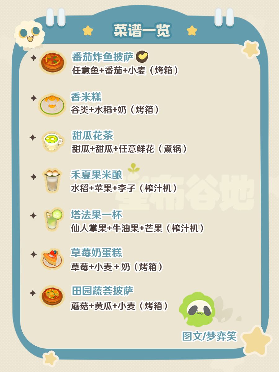 |星布谷地|全食谱收集📝 7