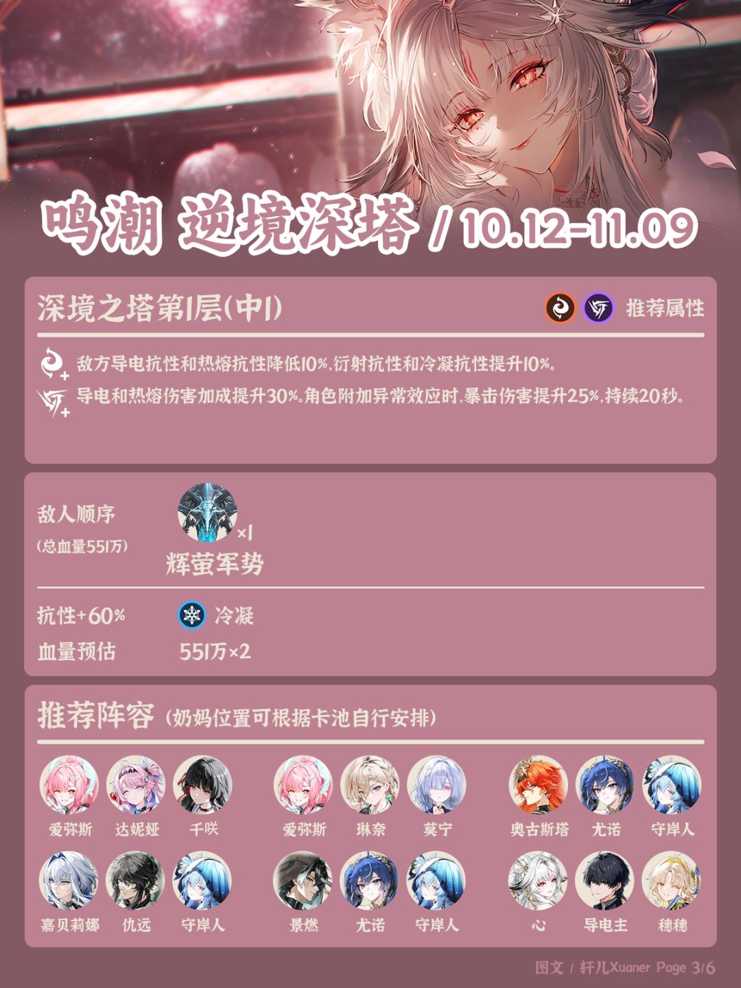 鸣潮逆境深塔261012期推荐阵容 3