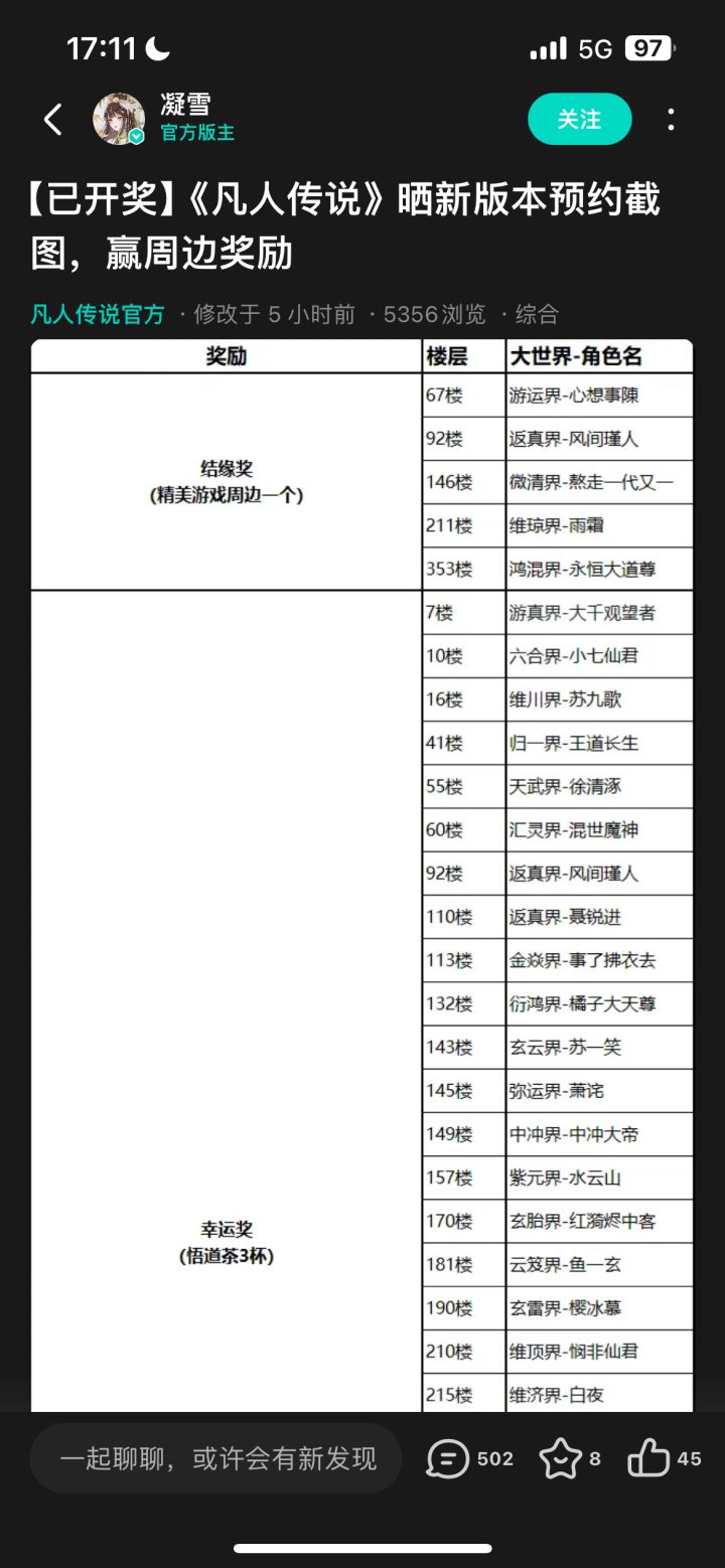感谢凝雪大大 感谢凡人传说截图