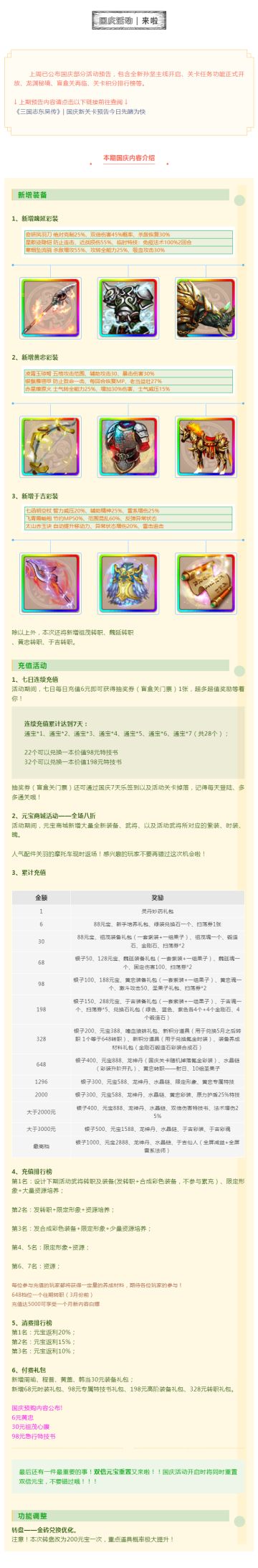 《三国志东吴传》国庆活动全面揭晓！