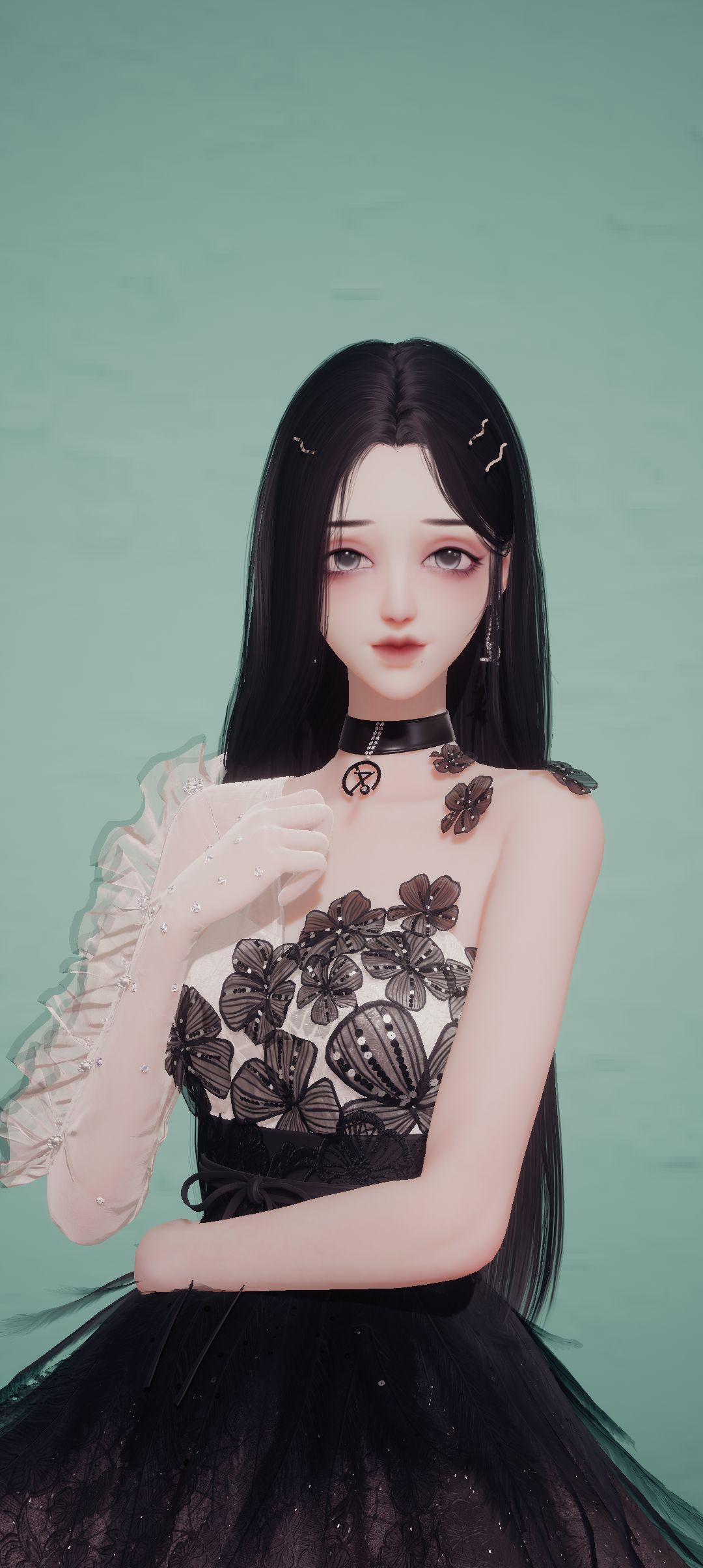 黑长直才是白莲花的标配。 3