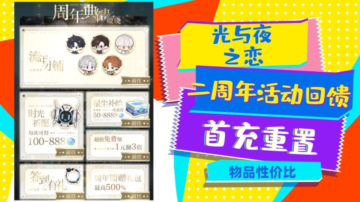 光与夜之恋:二周年流年小铺深入分析,让各位钱包发挥最大性价比截图