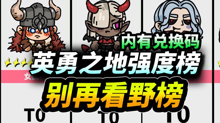【英勇之地手游】公测全角色强度榜⚡开服版本英雄节奏榜|萌新必看截图