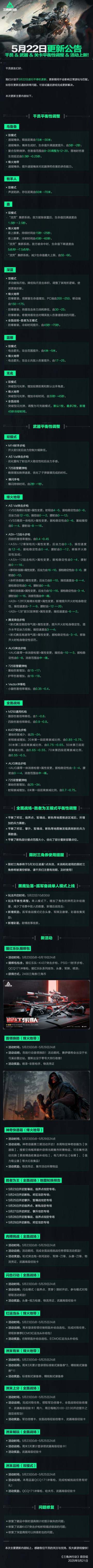 5月22日更新公告丨干员&武器&关卡平衡性调整&活动上新！