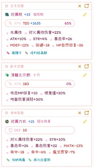 枪毕业装备参考