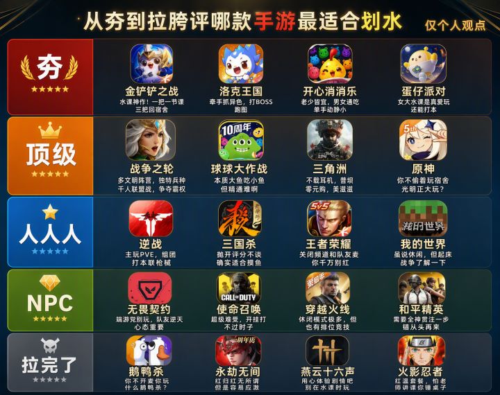 别被主播骗了!锐评最适合划水的手游截图