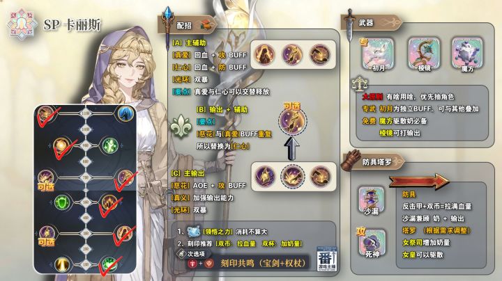 【短的攻略】SP卡丽斯 - 加点+装备+塔罗截图
