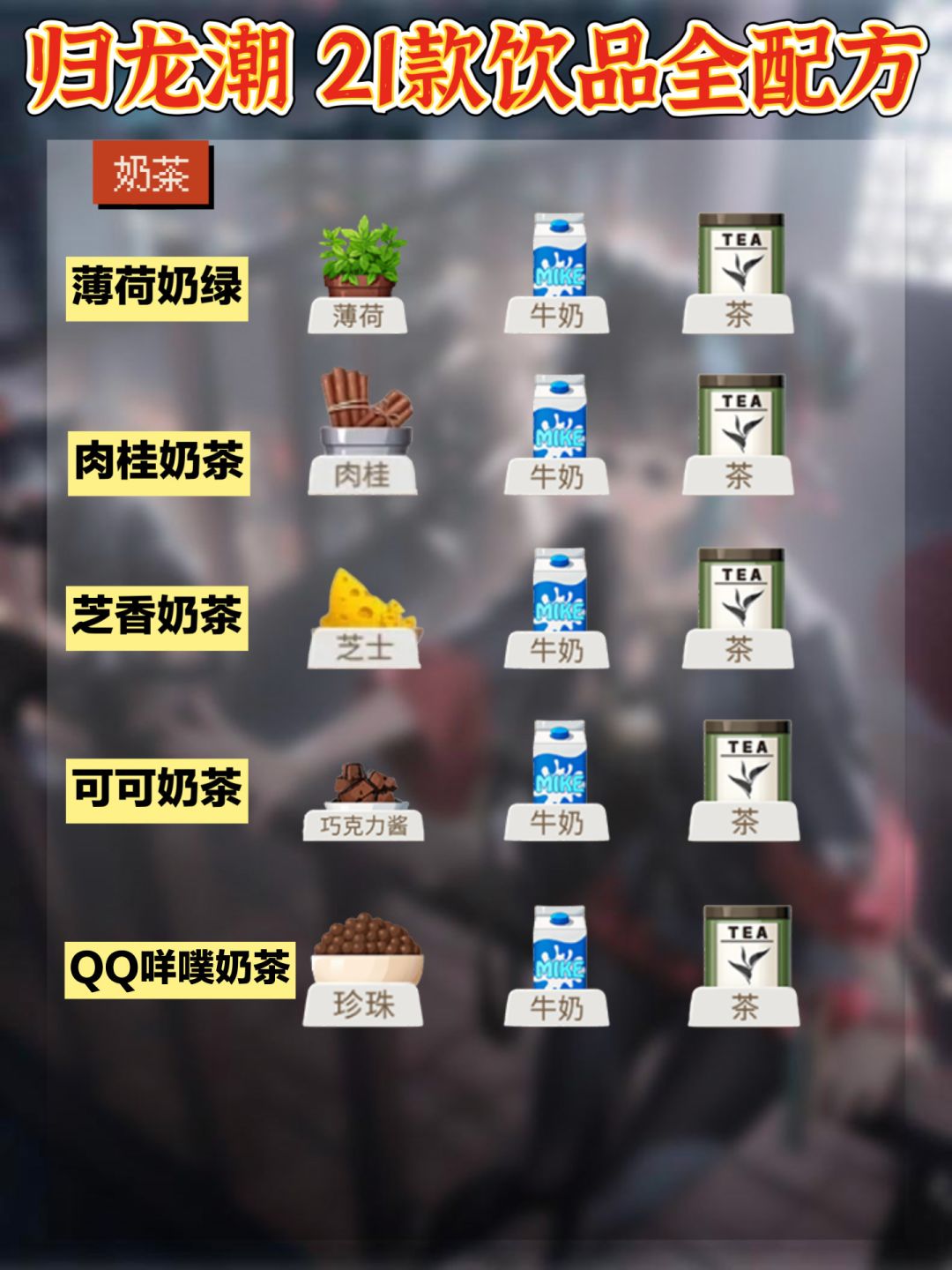 「归龙潮」最新活动 21款饮品全部配方 速查 3