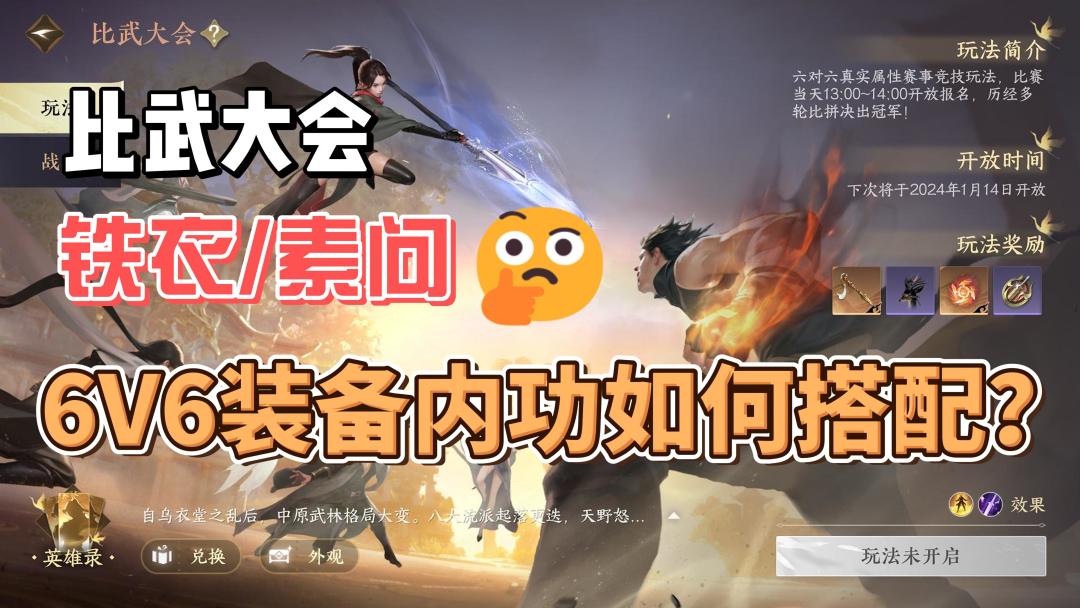 武林大会装备/内功搭配【铁衣/素问】篇截图