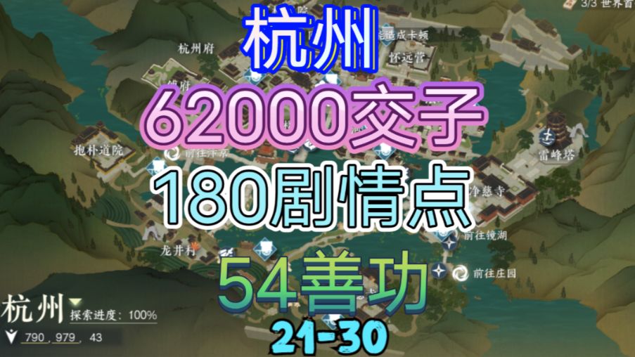 【逆水寒手游】杭州交子/剧情点/善功获取位置攻略（21-30）截图