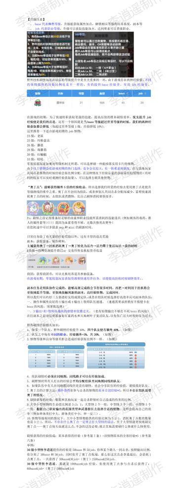 升级攻略大全～