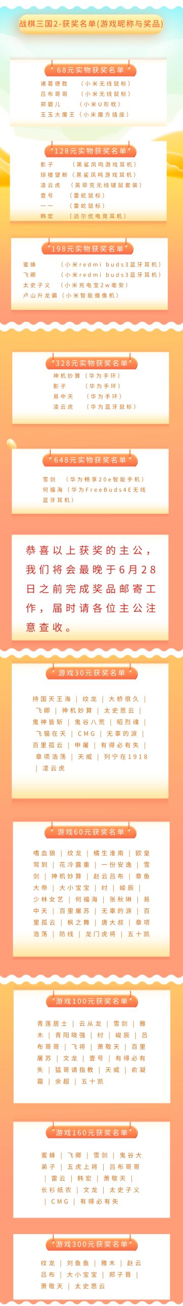 《战棋三国2》共赴八周年之约-线下抽奖活动（已开奖）