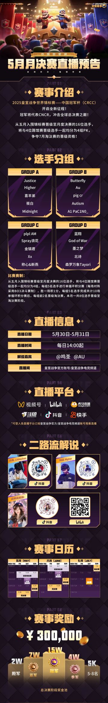 CRCC5月月决赛直播预告！