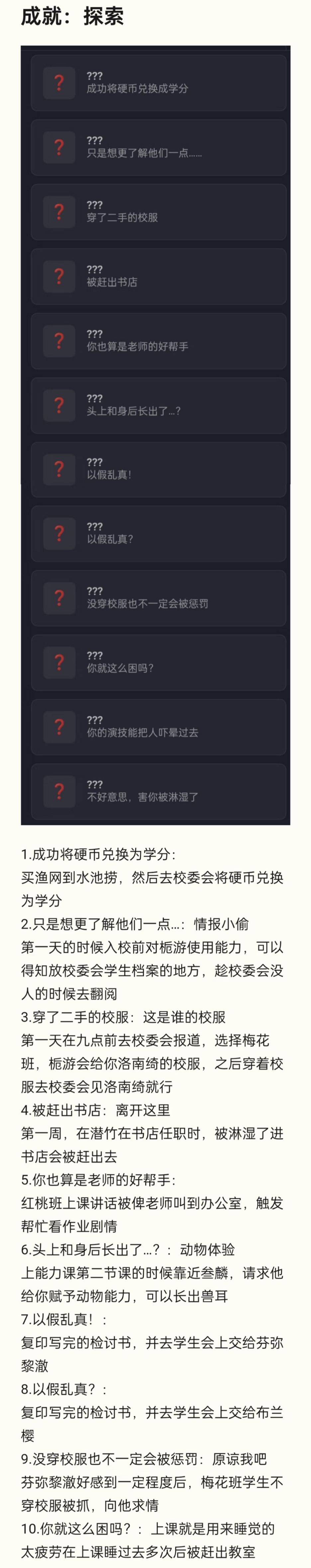 搬运了一下之前0.2版本的成就攻略! 2