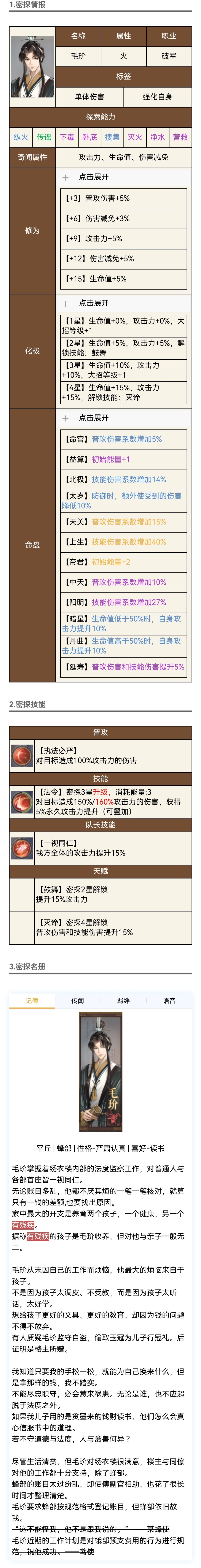 毛玠角色图鉴截图