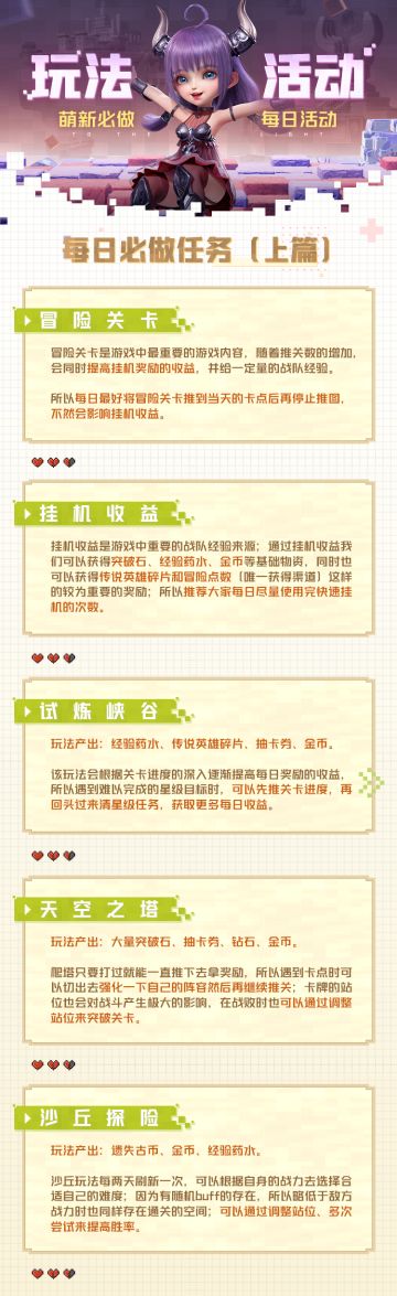 【玩法攻略】萌新每日必做任务（上）