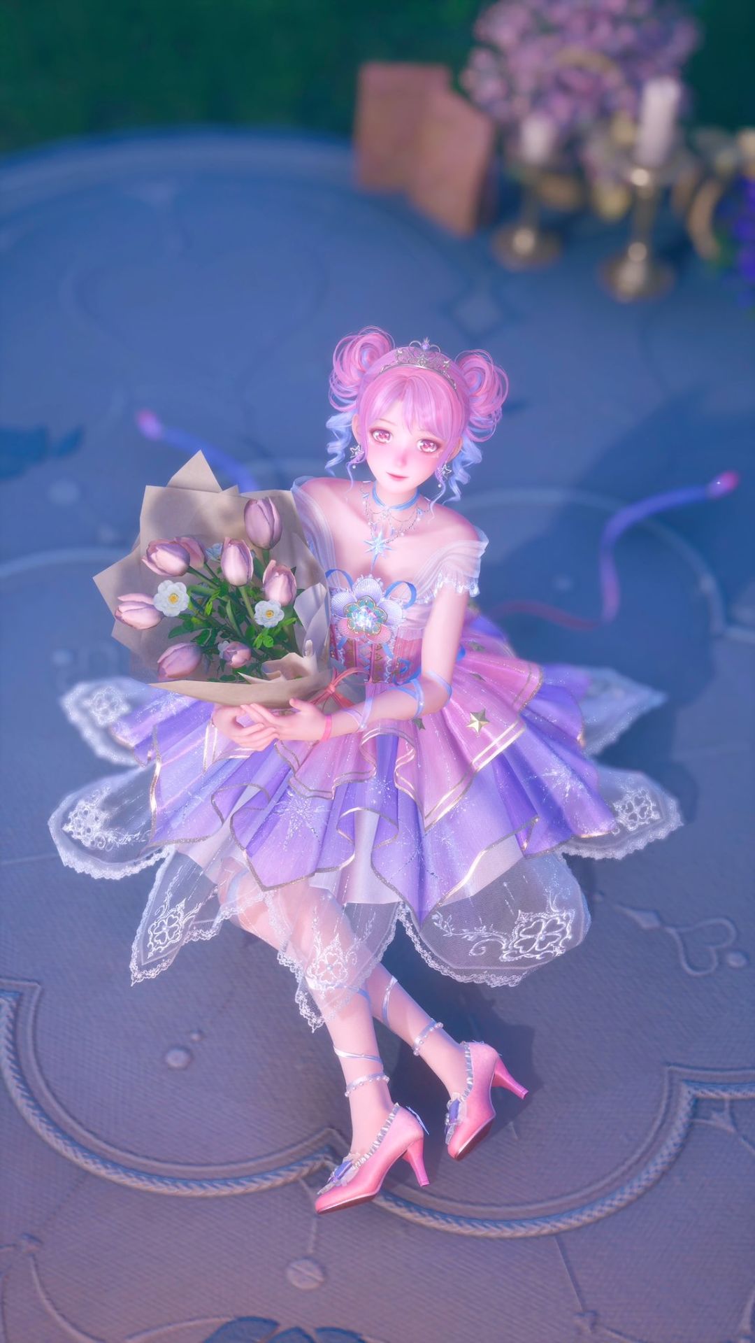生日当然要穿漂亮衣服拿着花 2