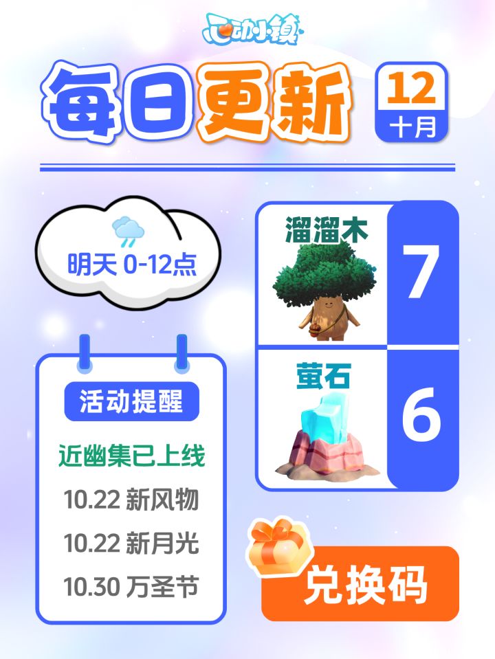 10月12日小镇日报溜溜木萤石兑换码 每日更新截图
