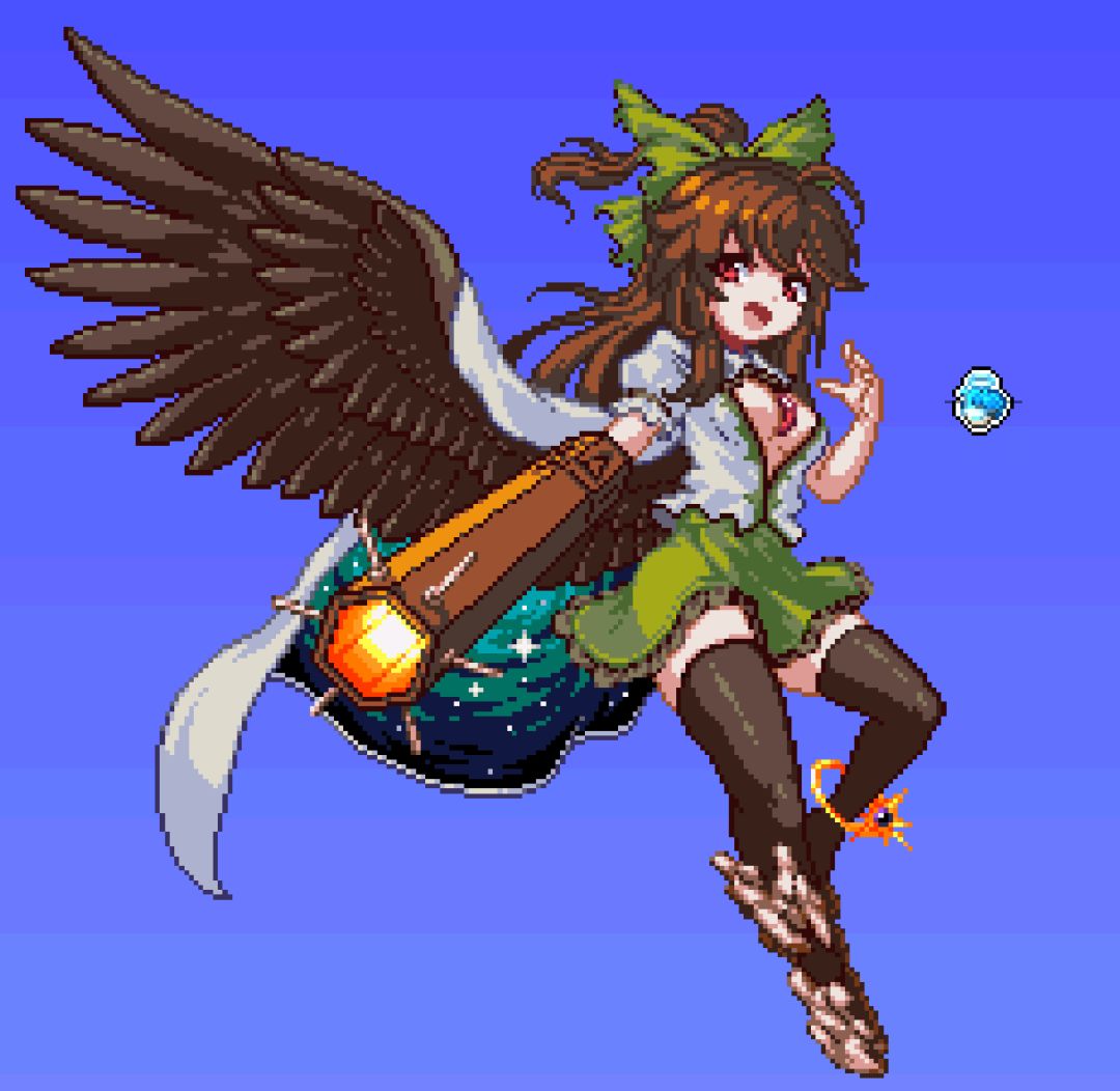 像素画-难以驾驭的神之火-灵乌路空 1