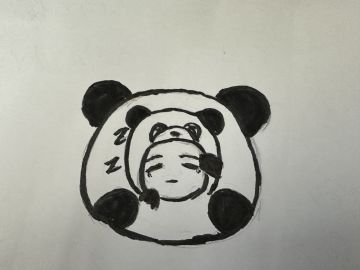 中国风童趣睡眠熊猫