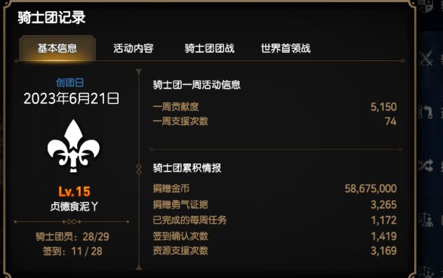 骑士团收人截图
