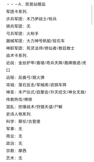 贸易站物品攻略