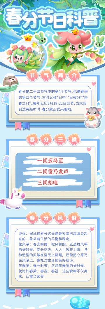 萌鱼百科丨昼夜均分，万物向阳，春分恰是人间好时节