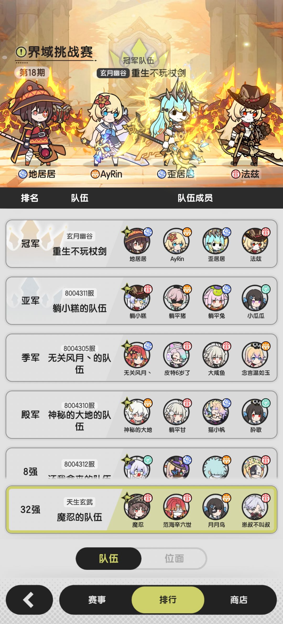 界域挑战赛,界域总战力第二和第一提前相遇 3