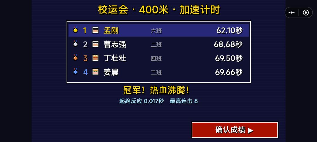 最快的反应速度了 1