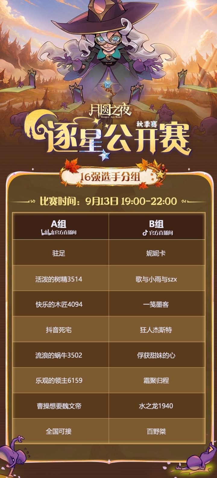 逐星公开赛秋季赛16 强分组出炉!半决赛精彩开打截图