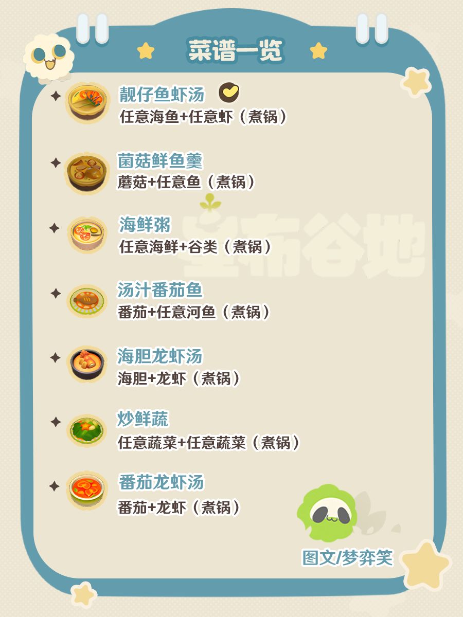 |星布谷地|全食谱收集📝 3