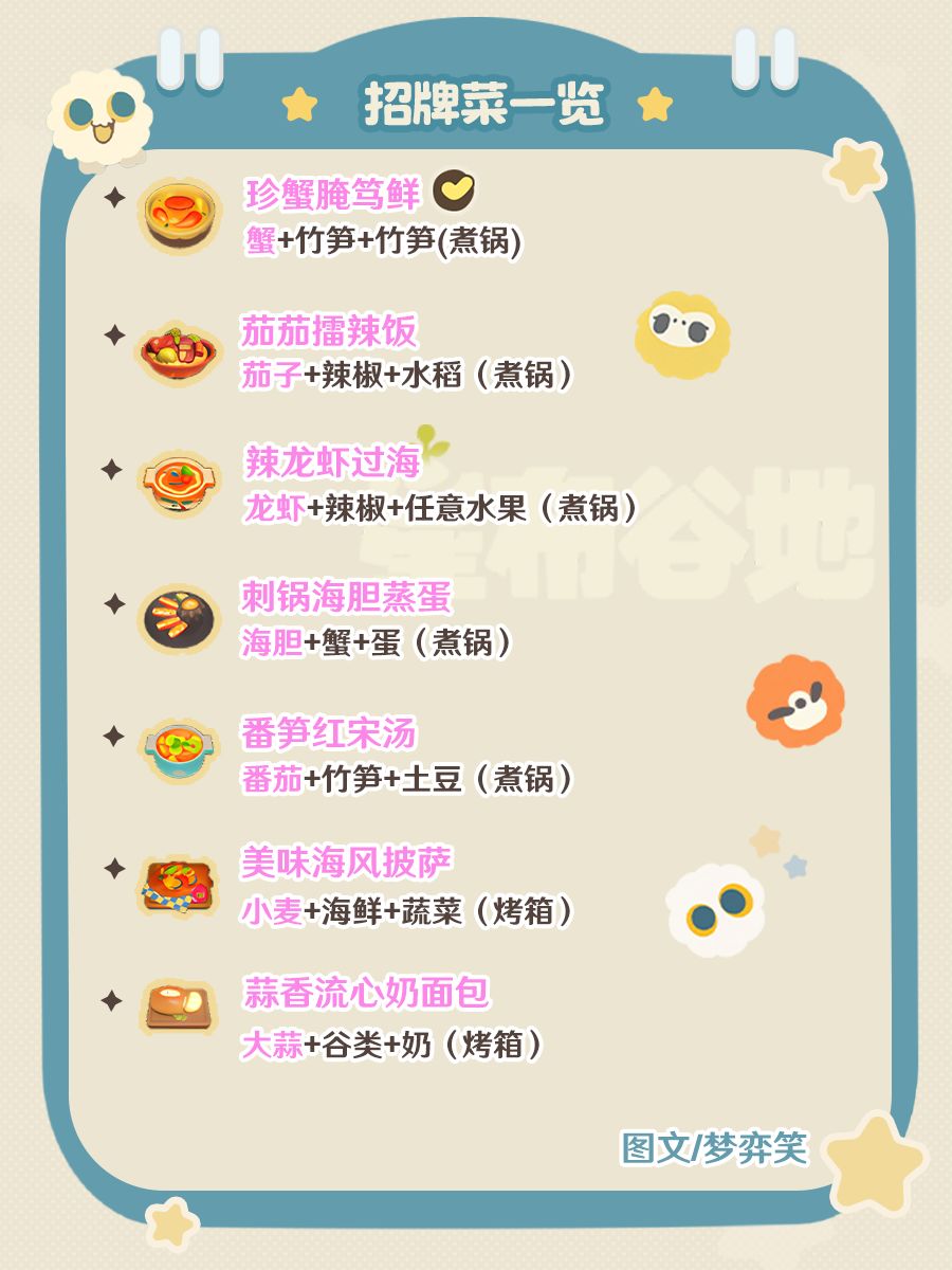 📝星布谷地招牌菜一览📝 4