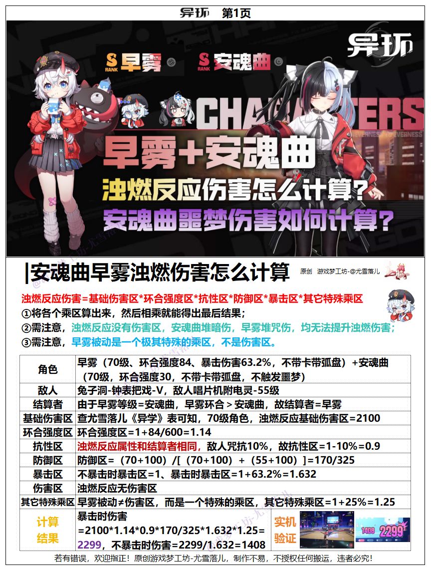 异环:安魂曲早雾浊燃、持续伤害怎么计算? 1