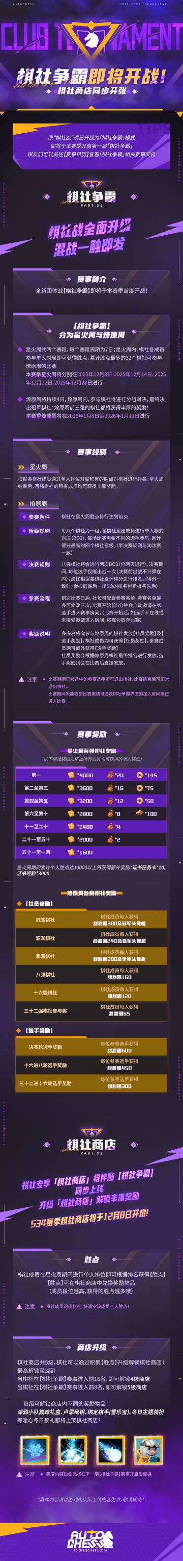 棋社争霸即将开战！棋社商店同步开张！