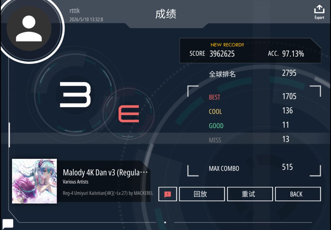4dan叠 后光97.13% Pass!!! 1