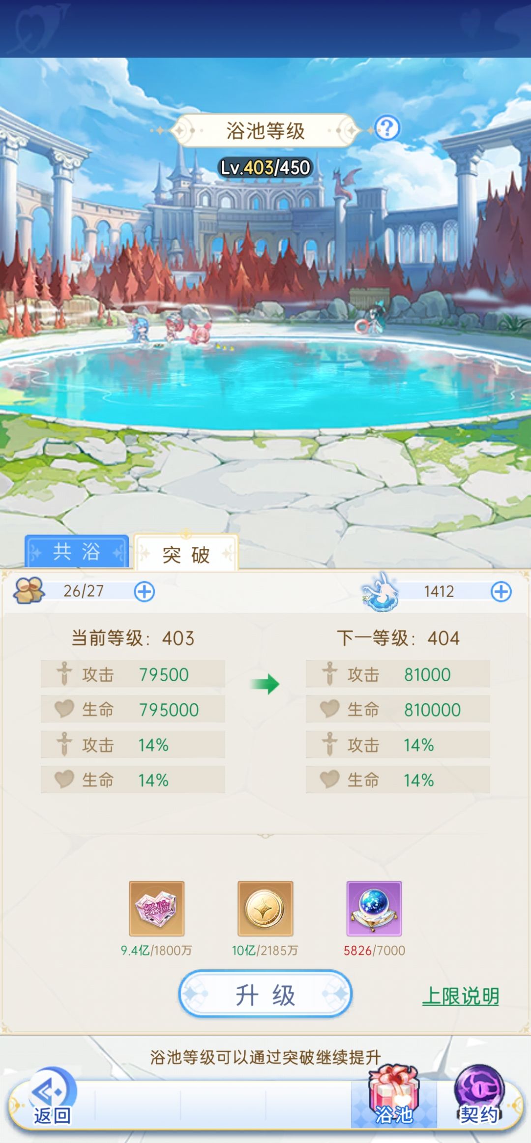 关于浴池等级 2