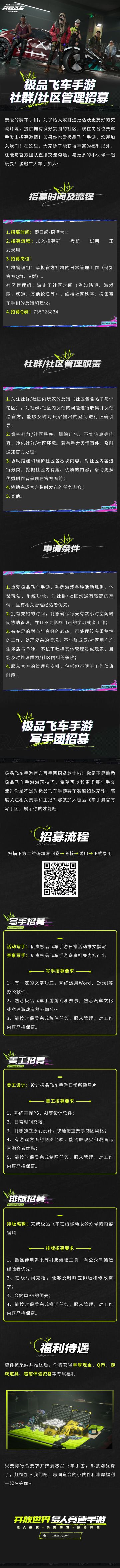 极品飞车手游社群/社区管理&写手团招募开启！