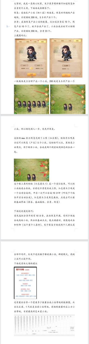 关于萌新想知道恢复和分身有什么用，和一些合成数据