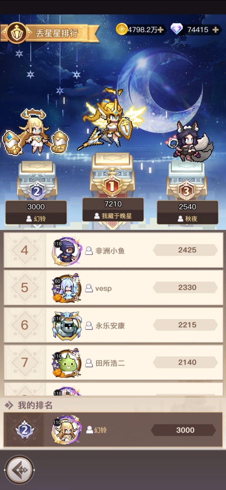 这是我们丢星星的榜一截图