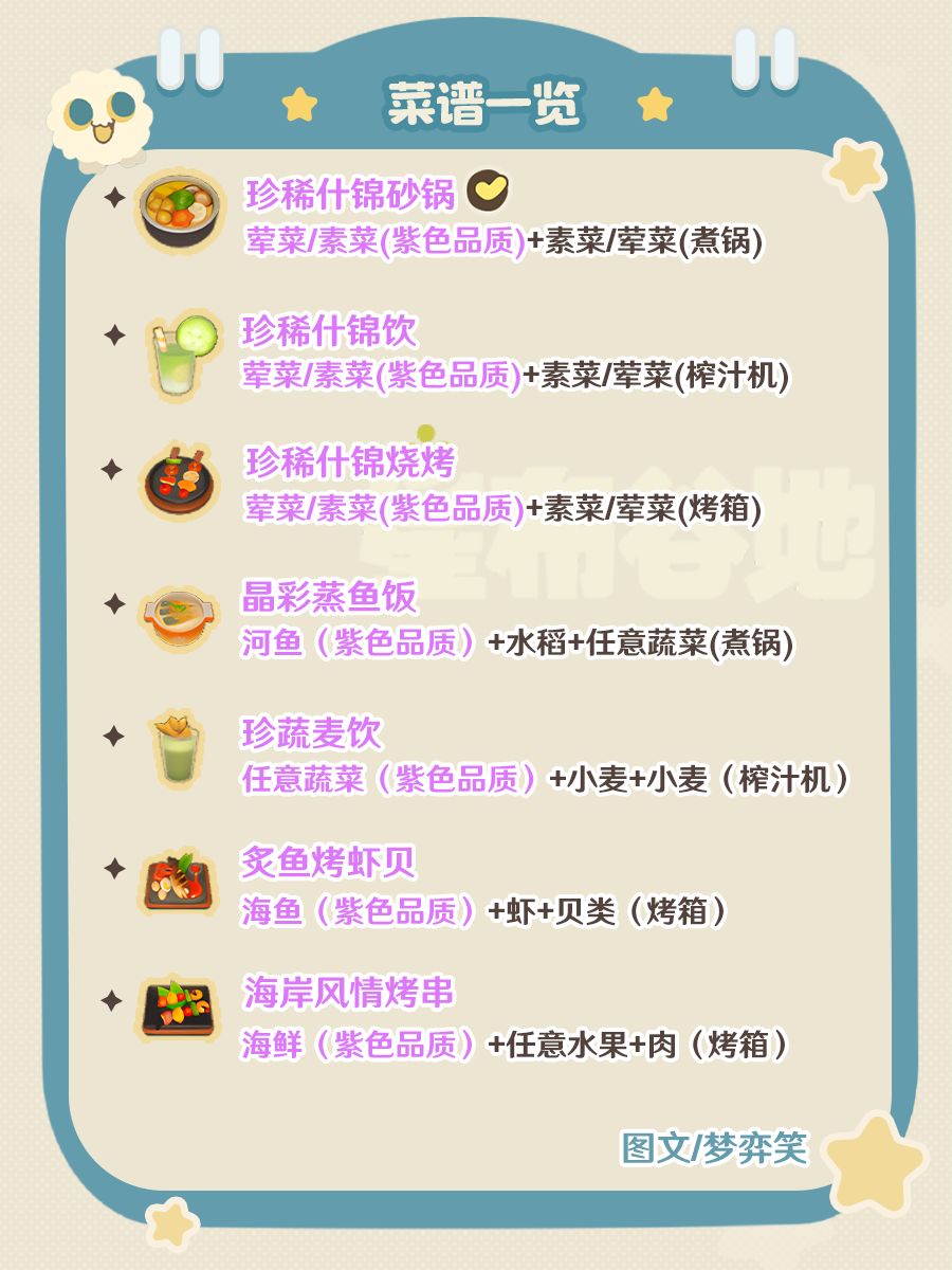 |星布谷地|全食谱收集📝 9