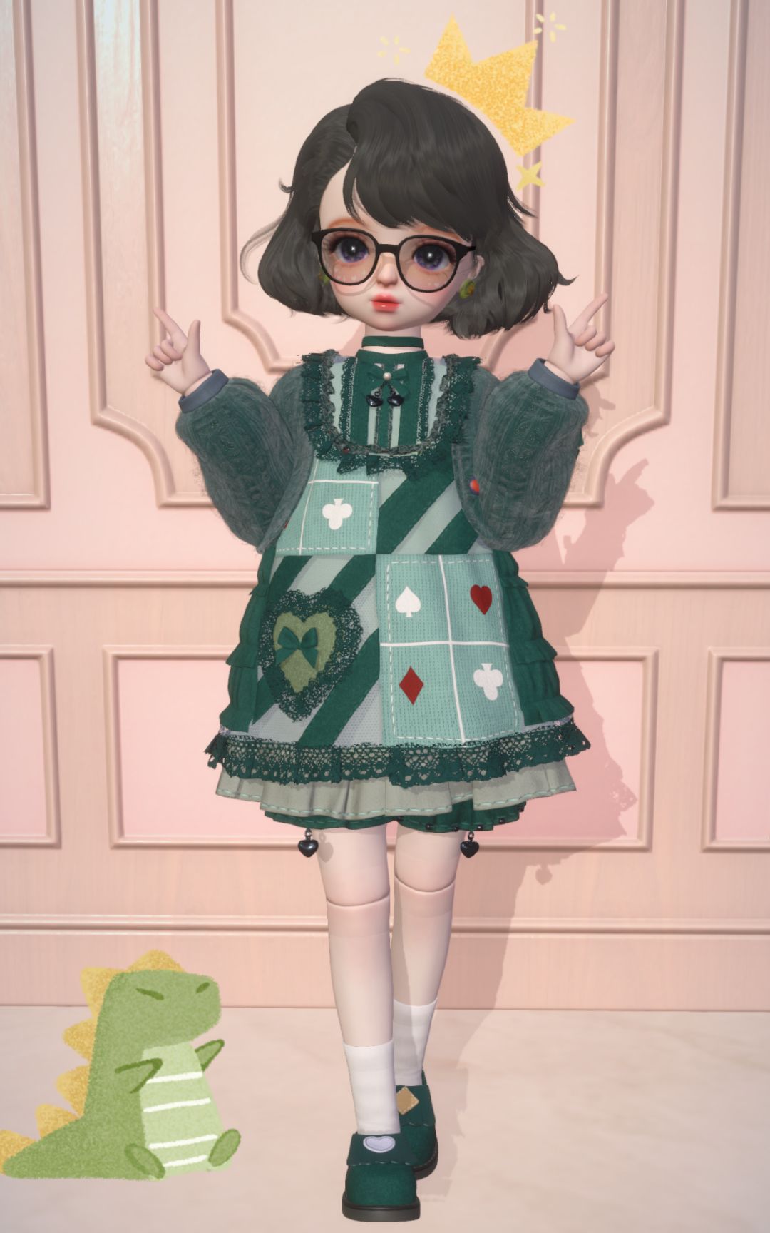 绿色好适合染毛绒绒的衣服 2