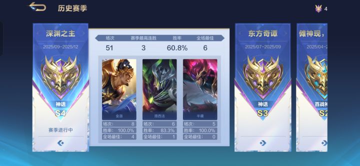 这个赛季周末有加星机制,打到神话快多了截图
