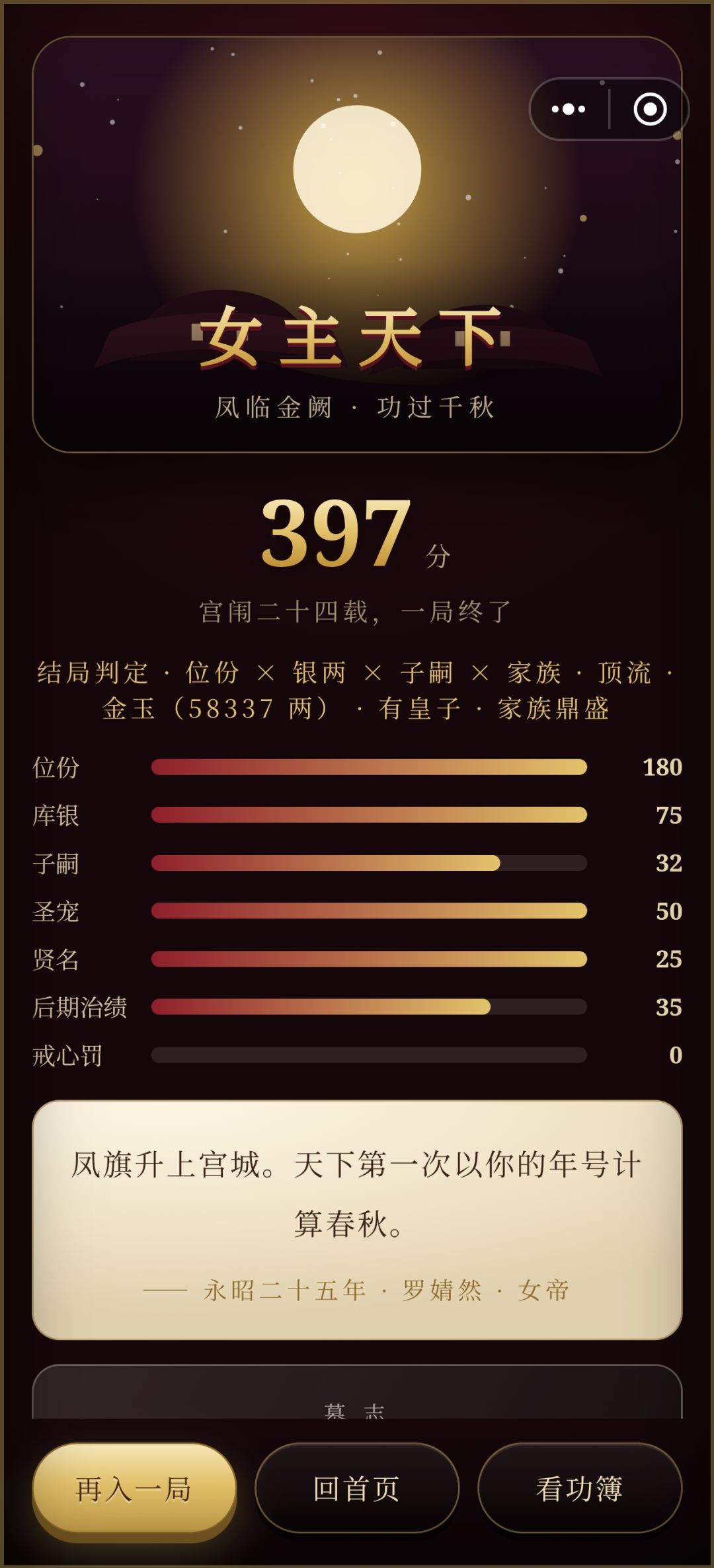 打了12个小时终于达成女主天下 10