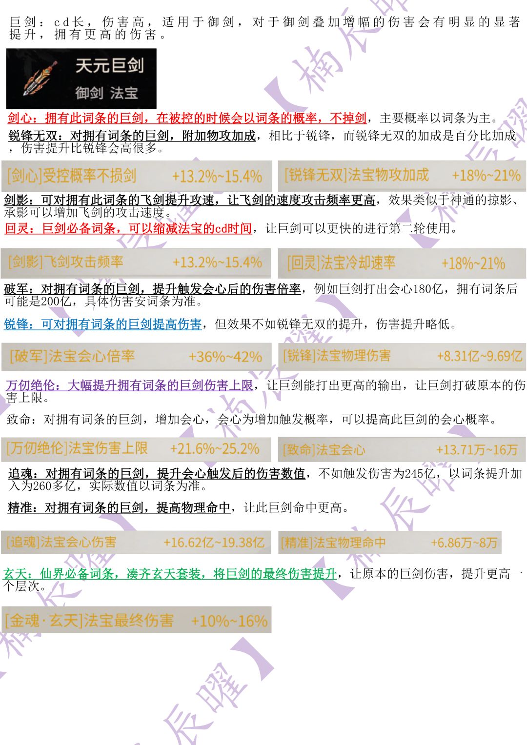 剑修全境界法宝词条选择 2