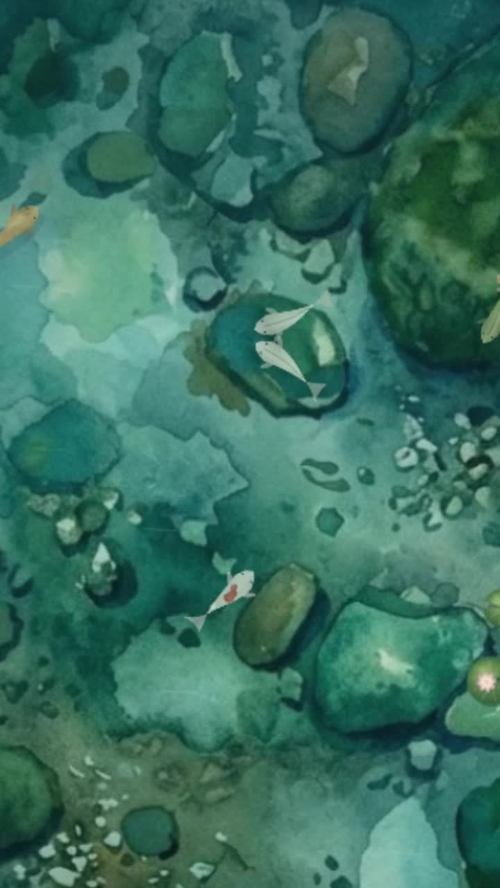 把菜单藏起来,鱼潭成了一幅画截图