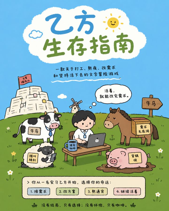 我是个咨询乙方，做了个游戏讲我们自己的事截图